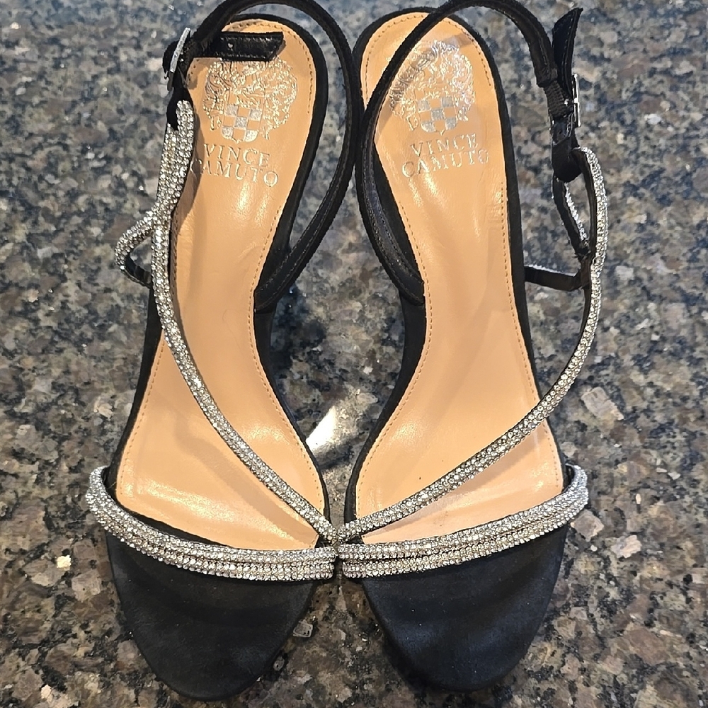 Vince Camuto Black and Silver Women's Sandals